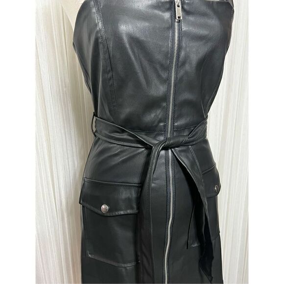 Love Tree NWT Vegan Leather Sexy Sleeveless Strappy Dress Size Small - Picture 1 of 4